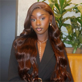 LIVIA 13x6 HD Full Lace Frontal Pre Bleached Knots Body Wave Dark Chocolate Brown Human Hair Wig