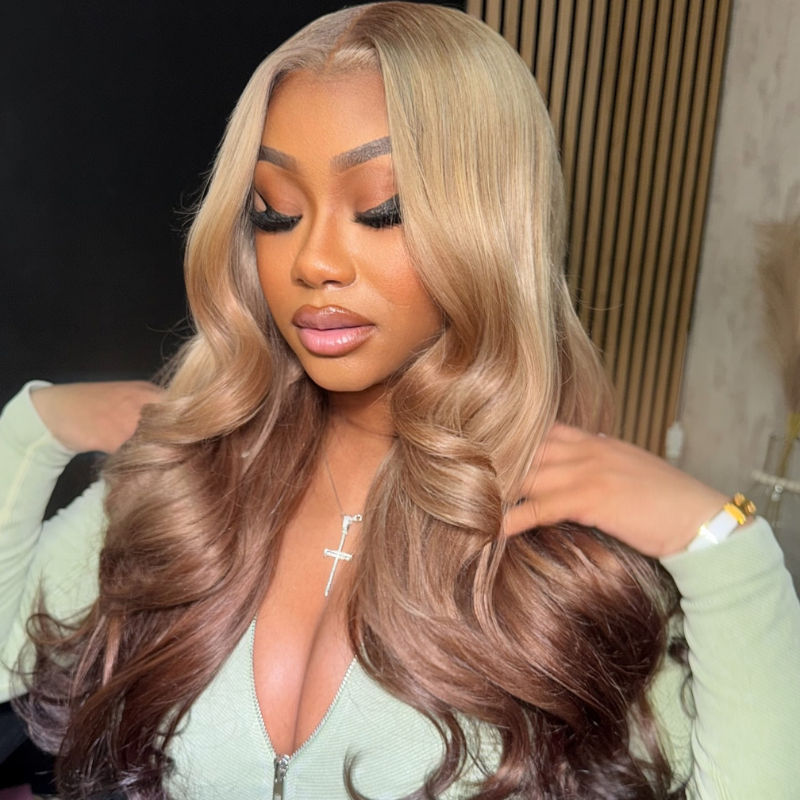 LIVIA Full Size? 13x6 HD Lace Frontal Blonde Pink Brown Loose Body Wave Wig