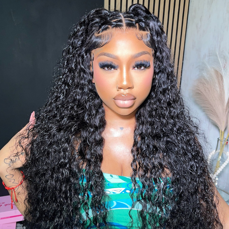 LIVIA Water Wave 13x6 Lace Front Wig Natural Black Human Hair Wig