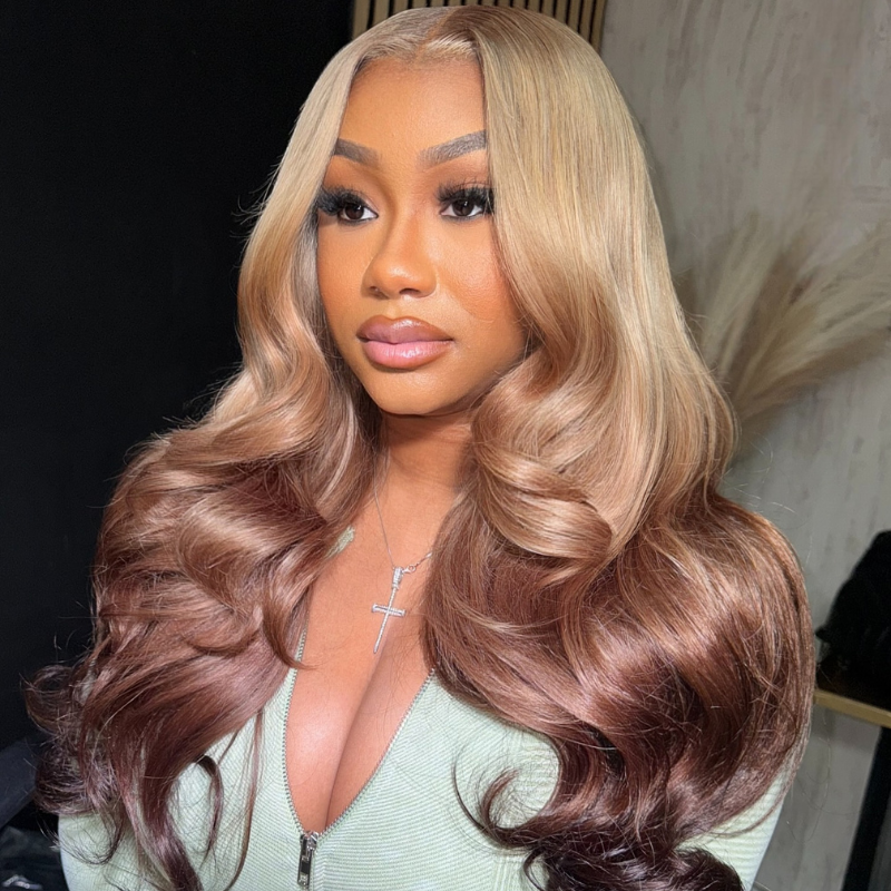 LIVIA Full Size? 13x6 HD Lace Frontal Blonde Pink Brown Loose Body Wave Wig