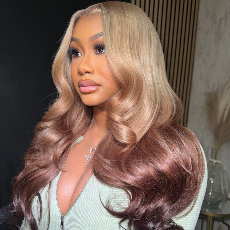 LIVIA Full Size? 13x6 HD Lace Frontal Blonde Pink Brown Loose Body Wave Wig