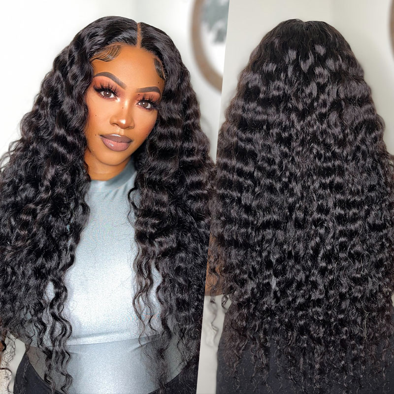 LIVIA Full Size™ Glueless 5x5 HD Lace Loose Deep Wave Wig Natural Black All Pre Styled Wig