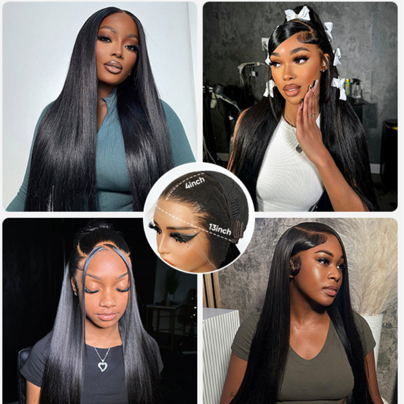 LIVIA Full Size? 13x4 HD Lace Frontal All Pre Styled Straight Natural Black Wig