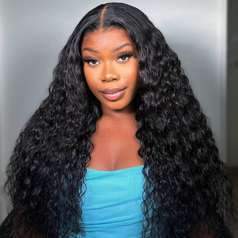 LIVIA Full Size? Glueless 5x5 HD Lace Water Wave Wig Natural Black All Pre Styled Wig