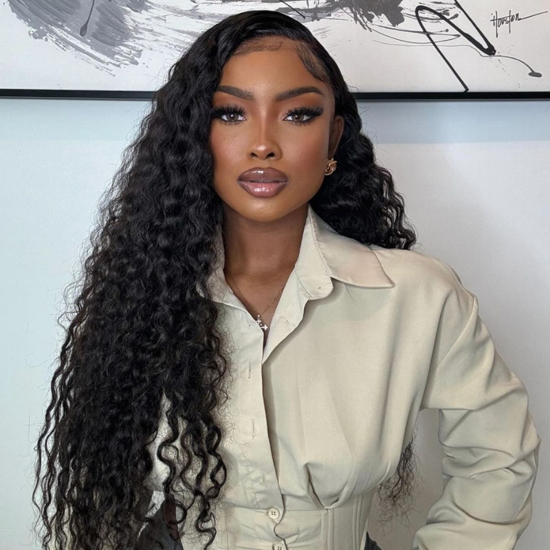 LIVIA Full Size? Glueless 5x5 HD Lace Water Wave Wig Natural Black All Pre Styled Wig