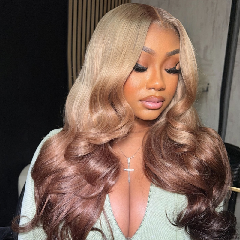 LIVIA Full Size? 13x6 HD Lace Frontal Blonde Pink Brown Loose Body Wave Wig