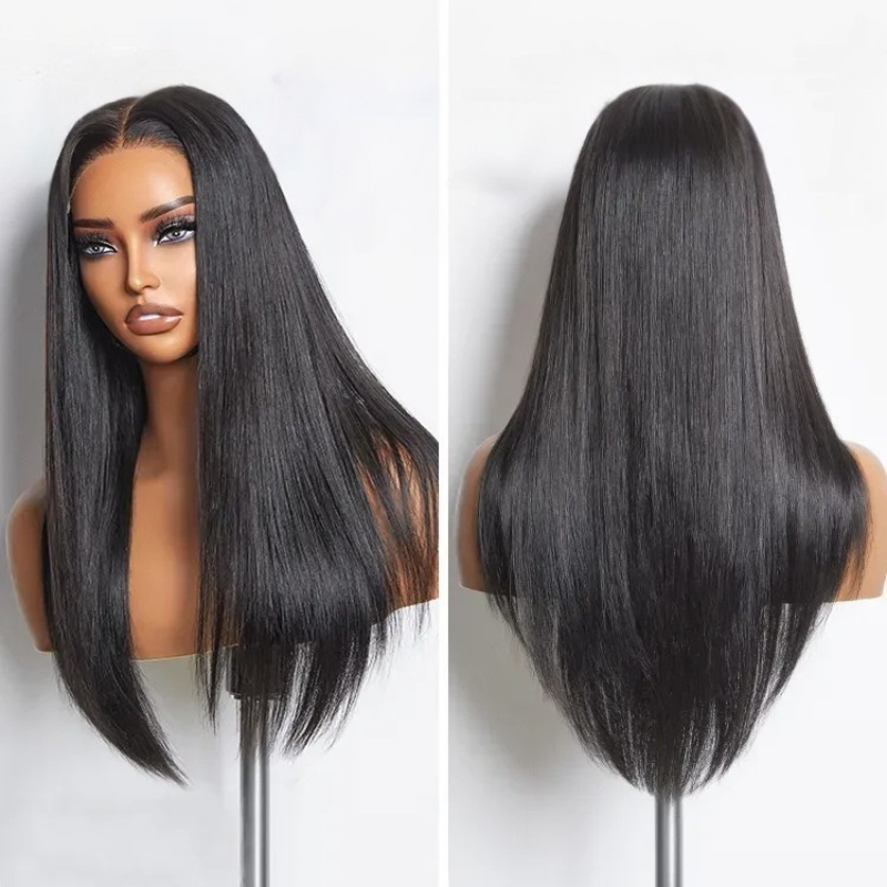 LIVIA Full Size? Glueless 5x5 HD Lace Straight Wig Natural Black All Pre Styled Wig