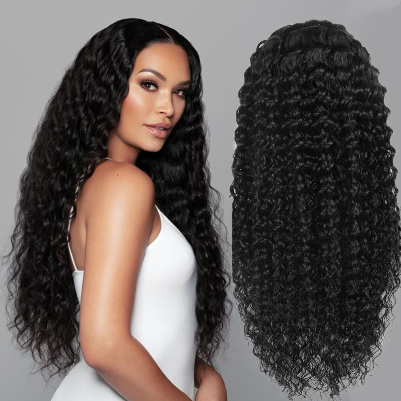 LIVIA Full Size? Glueless 5x5 HD Lace Deep Wave Wig Natural Black All Pre Styled Wig