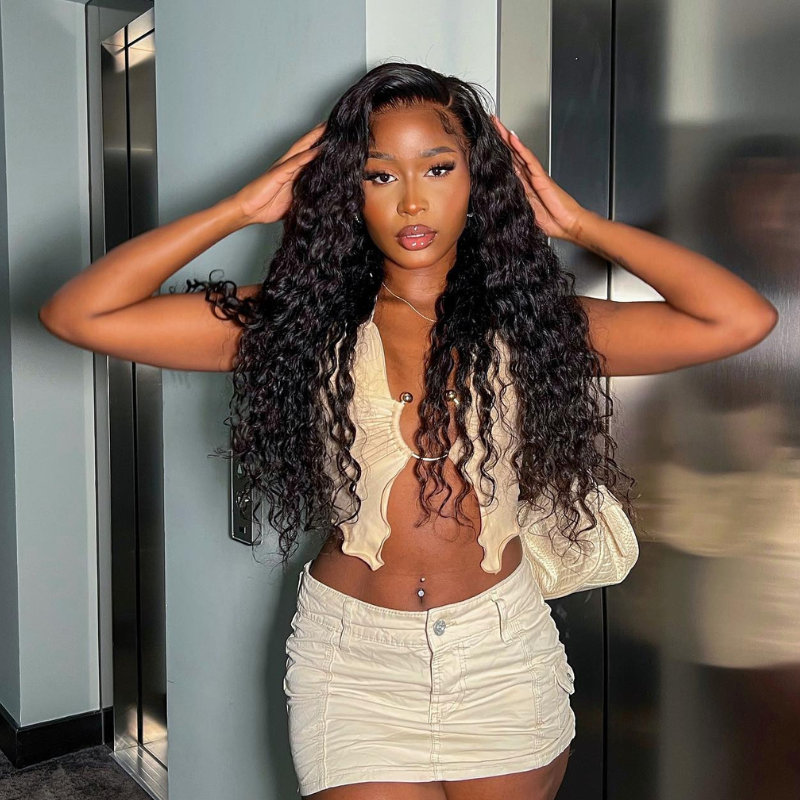 LIVIA Full Size? Glueless 5x5 HD Lace Deep Wave Wig Natural Black All Pre Styled Wig