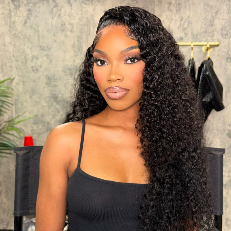 LIVIA Full Size? 13x6 HD Lace Frontal All Pre Styled Curly Natural Black Wig