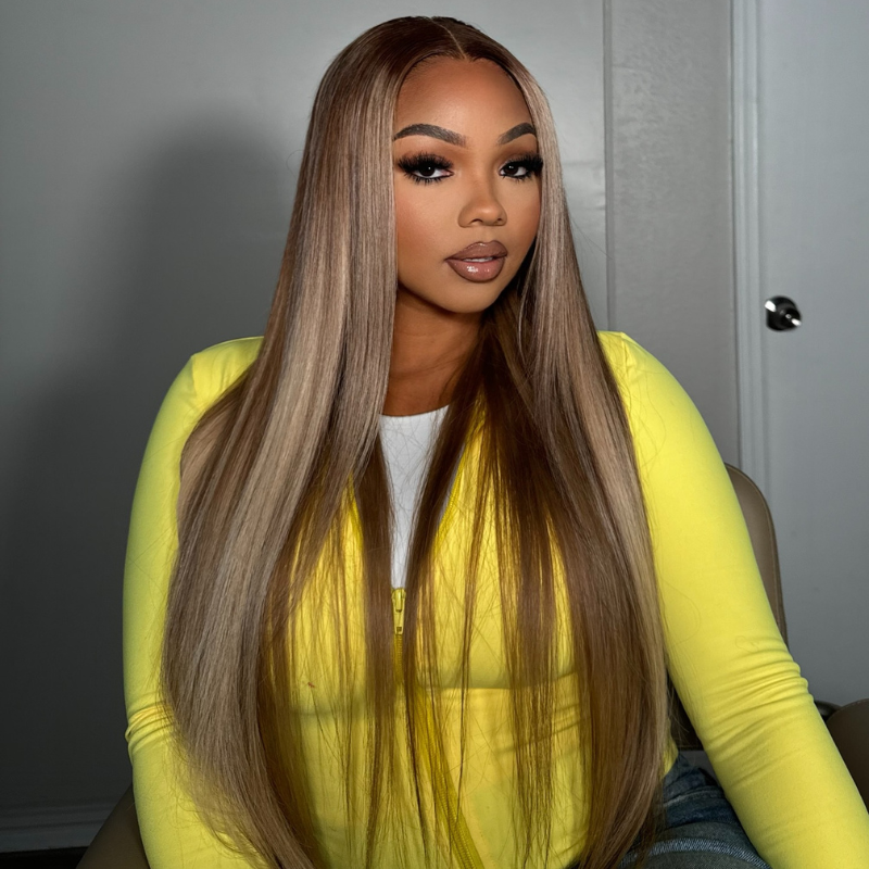 LIVIA Full Size? 13x6 HD Lace Frontal Stylist Hairstyles Three Balayage Highlight All Pre Styled Wig