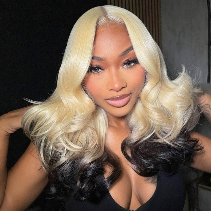 LIVIA Full Size? 13x6 HD Lace Frontal 613/1B Blonde Ombre Color Loose Body Wave Wig