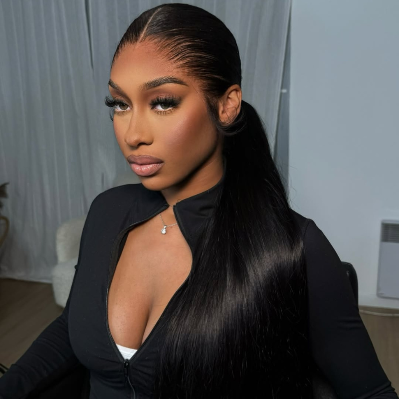 LIVIA 13x6 HD Lace Frontal Pre Bleached Knots Straight 100% Human Hair Wig