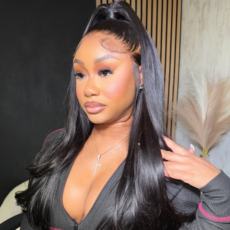 LIVIA 13x6 HD Lace Frontal Pre Bleached Knots Straight 100% Human Hair Wig