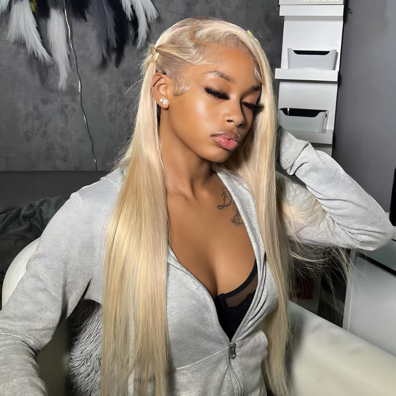LIVIA 5x5 HD Lace Closure 613 Blonde Loose Body Wave & Straight Pre Bleached Knots Human Hair Wigs
