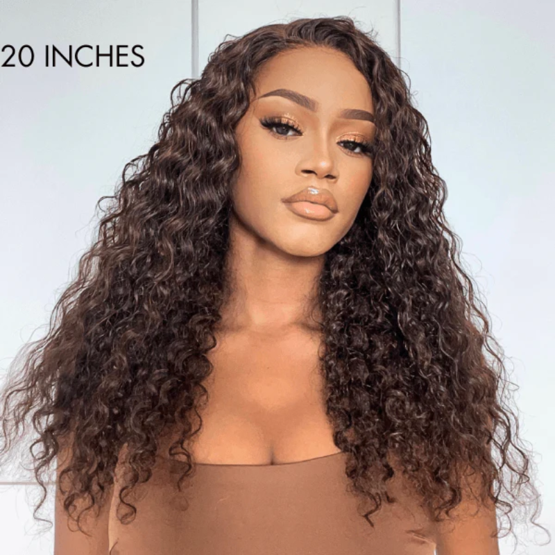 LIVIA Full Size™ 13x6 HD Lace Frontal All Pre Styled Water Wave Dark Chocolate Brown Wig