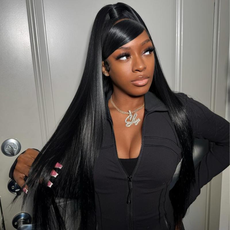 LIVIA Straight 13x4 HD Lace Frontal Wig Natural Color Human Hair Pre Bleached Knots Wig