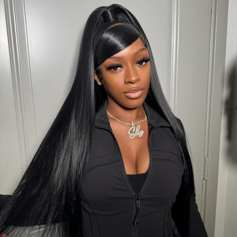 LIVIA Straight 13x4 HD Lace Frontal Wig Natural Color Human Hair Pre Bleached Knots Wig