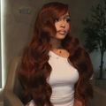 LIVIA 13x6 HD Lace Frontal Auburn Red Color Body Wave & Straight Pre Bleached Knots Wig