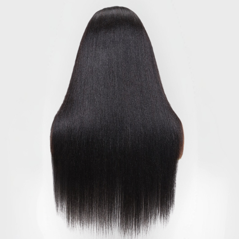 LIVIA Full Size? Glueless 5x5 HD Lace Kinky Straight Wig Natural Black All Pre Styled Wig
