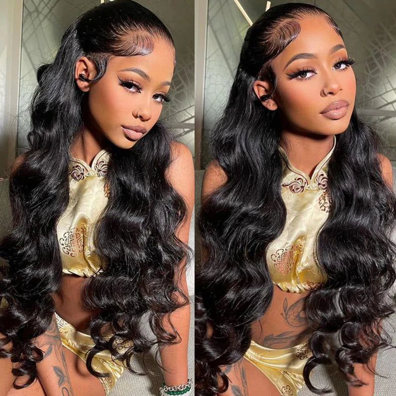 LIVIA Full Size? 13x4 HD Lace Frontal All Pre Styled Loose Body Wave Natural Black Wig