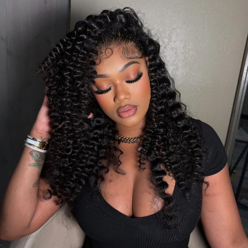 LIVIA Full Size? Spiral Deep Wave 13x6 HD Lace Frontal Human Hair All Pre Styled Wig