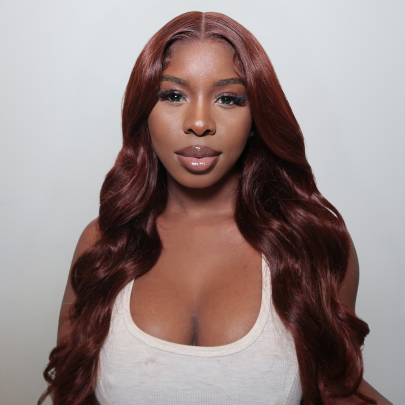LIVIA Full Size? 5x5 HD Lace Auburn Red Color Loose Body Wave All Pre Styled Wig