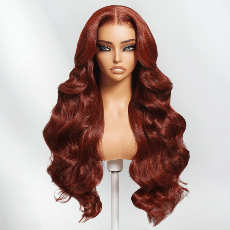 LIVIA Auburn Red Color 13x4 HD Lace Frontal Full Size?  Body Wave All Pre Styled Wig
