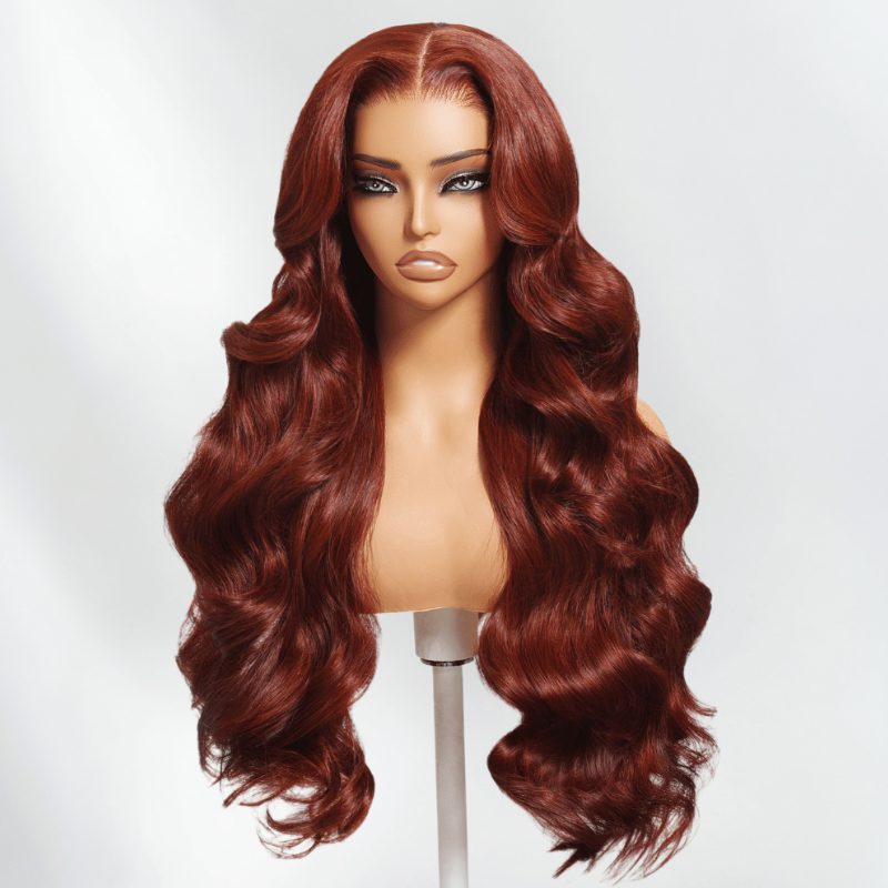 LIVIA Auburn Red Color 13x6 HD Lace Frontal Full Size? Loose Body Wave All Pre Styled Wig