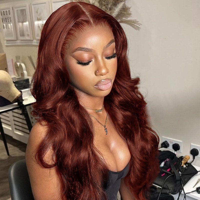 LIVIA Auburn Red Color 13x4 HD Lace Frontal Full Size?  Body Wave All Pre Styled Wig
