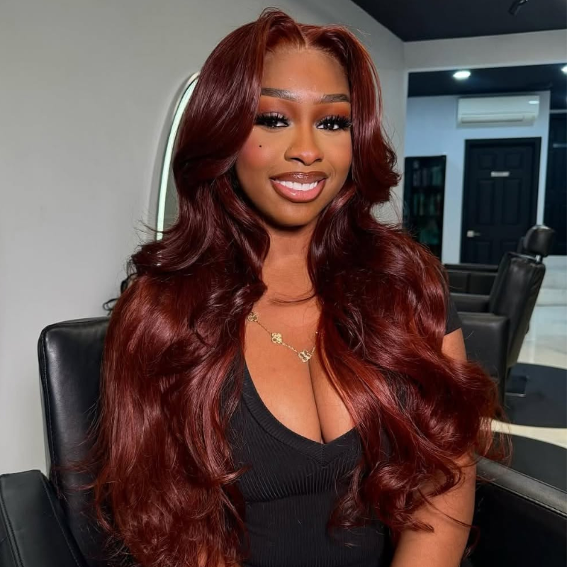 LIVIA Auburn Red Color 13x4 HD Lace Frontal Full Size?  Body Wave All Pre Styled Wig