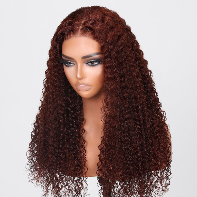 LIVIA Full Size?  Curly Auburn Red 13x6 HD Lace Frontal Human Hair All Pre Styled Wig