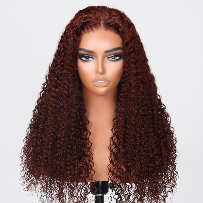 LIVIA Full Size?  Curly Auburn Red 13x6 HD Lace Frontal Human Hair All Pre Styled Wig