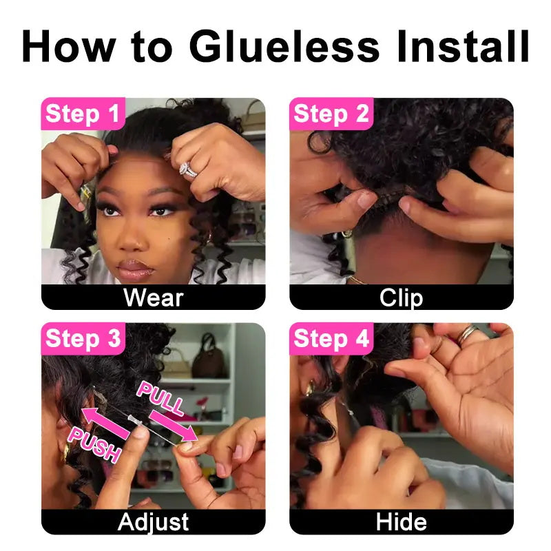 LIVIA 360 HD Lace Invisi Drawstring Wear Go Pre-Bleached Pre Cut Lace Glueless Curly Wig