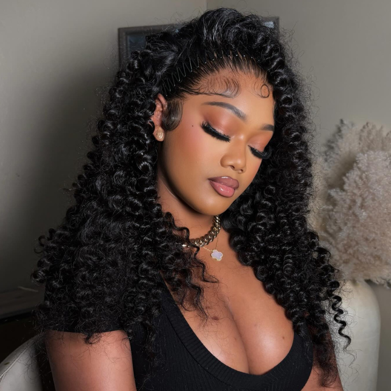 LIVIA Full Size? Spiral Deep Wave 13x4 HD Lace Frontal Human Hair All Pre Styled Wig