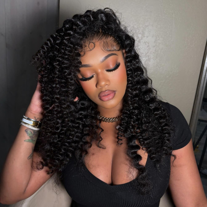 LIVIA Full Size? Spiral Deep Wave 13x4 HD Lace Frontal Human Hair All Pre Styled Wig