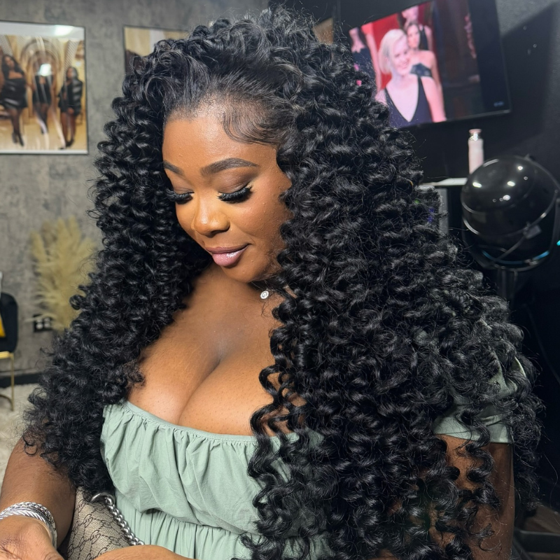LIVIA Full Size? Spiral Deep Wave 13x4 HD Lace Frontal Human Hair All Pre Styled Wig