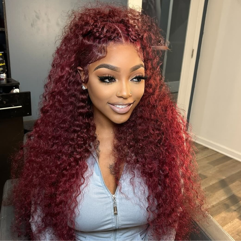 LIVIA Full Size? 13x6 HD Lace Frontal 99J Curly All Pre Styled Human Hair Wig