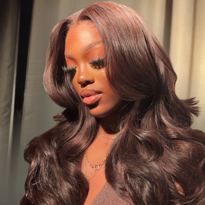 LIVIA Full Size? 5x5 HD Lace Body Wave Dark Chocolate Brown All Pre Styled Wig