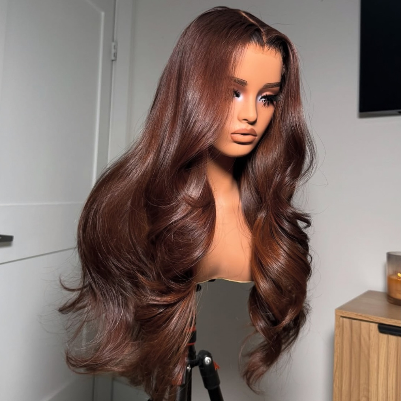 LIVIA Full Size? 5x5 HD Lace Body Wave Dark Chocolate Brown All Pre Styled Wig