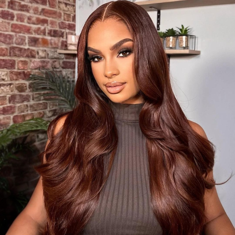 LIVIA Full Size? 5x5 HD Lace Body Wave Dark Chocolate Brown All Pre Styled Wig
