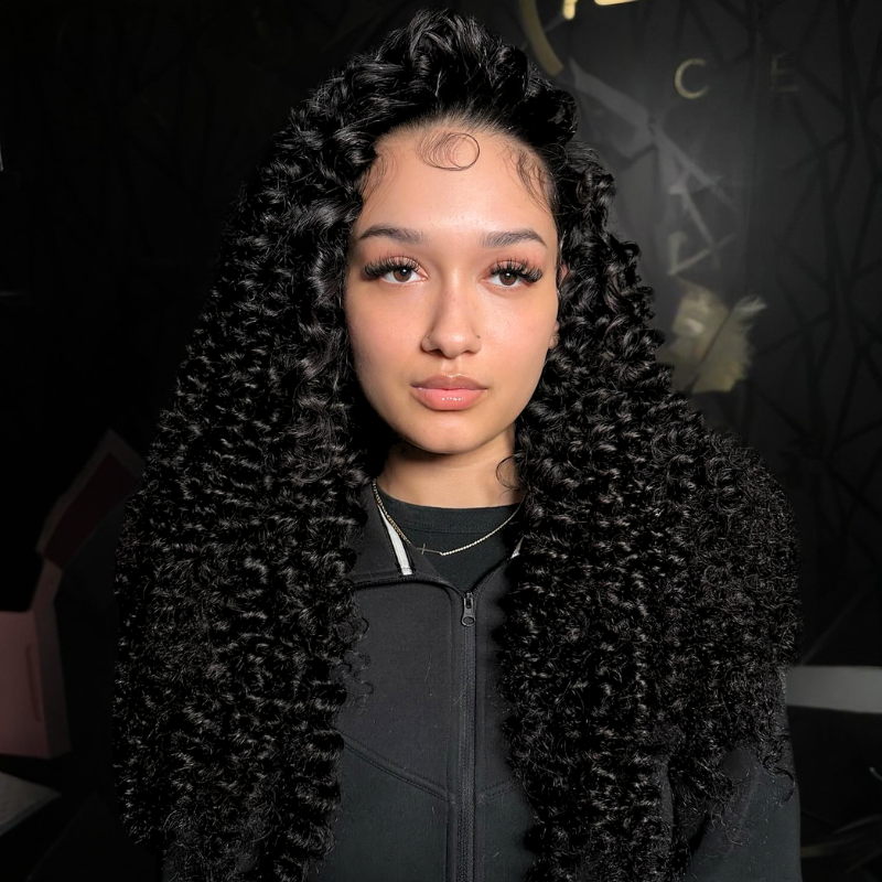 LIVIA 13x4 HD Lace Frontal Spiral Deep Wave Natural Black Human Hair Wig