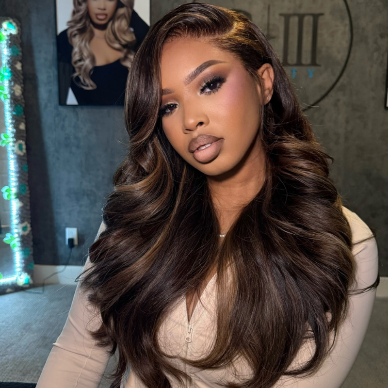 LIVIA Full Size? 13x6 HD Lace Frontal Hairstyles Eight Balayage Highlight All Pre Styled Wig