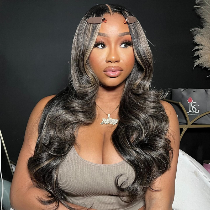 LIVIA Full Size? 5x5 HD Lace Frontal Balayage Highlight Loose Body Wave All Pre Styled Wig