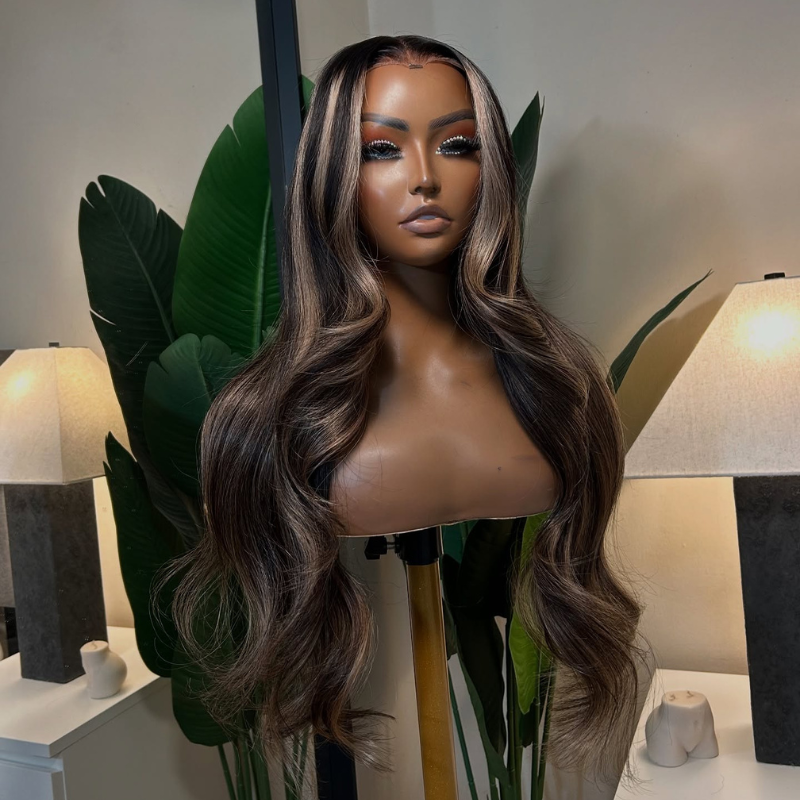 LIVIA Full Size? 5x5 HD Lace Frontal Balayage Highlight Loose Body Wave All Pre Styled Wig