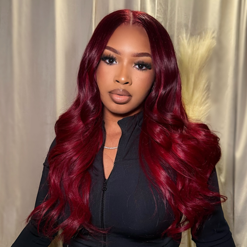 LIVIA Body Wave 99J Color 13x4 HD Lace Front Wig Human Hair Wig