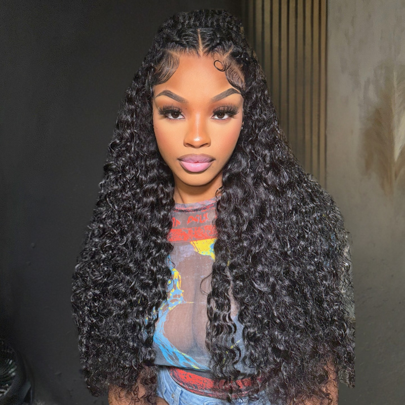 LIVIA 13x6 HD Lace Frontal Deep Wave Natural Black Human Hair Pre Bleached Knots Wig