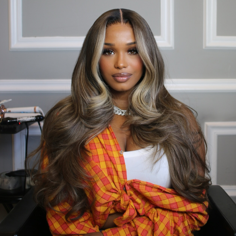 LIVIA Full Size? 13x6 HD Lace Stylist Hairstyles Four Balayage Highlight All Pre Styled Wig