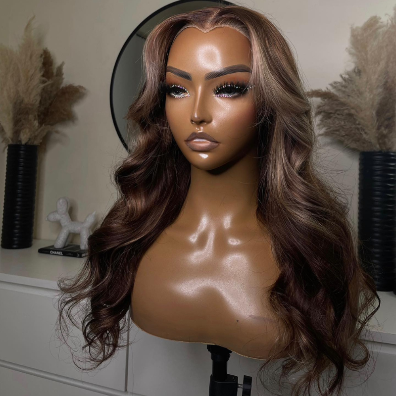 LIVIA Full Size? 13x6 HD Lace Stylist Hairstyles Four Balayage Highlight All Pre Styled Wig
