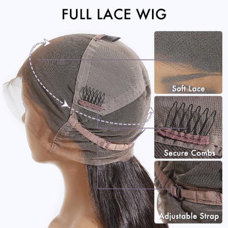 LIVIA Deep Wave Full HD Lace Wig 14-30Inch Natural Black Human Hair Pre Bleached Knots Wig